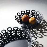 Alessi Vimini Panier noir en acier inoxydable