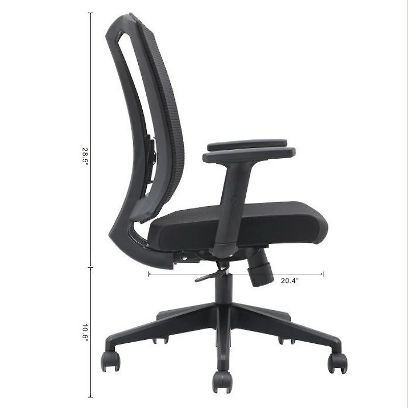 Brassex Aiden Chaise de bureau - Noir