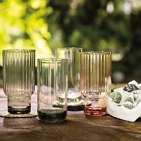 Danica Acrylic Fluted Highball Glass - Olive