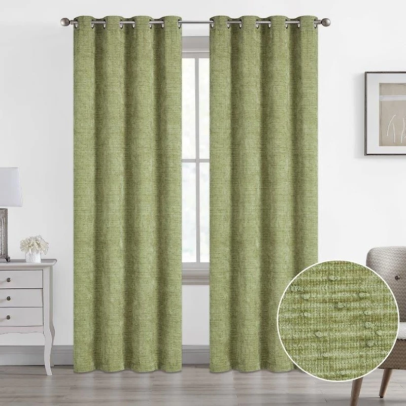 Honeycomb Jacquard Grommet Curtain