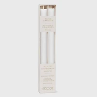 Ridged Taper Candle Set of 2 - White