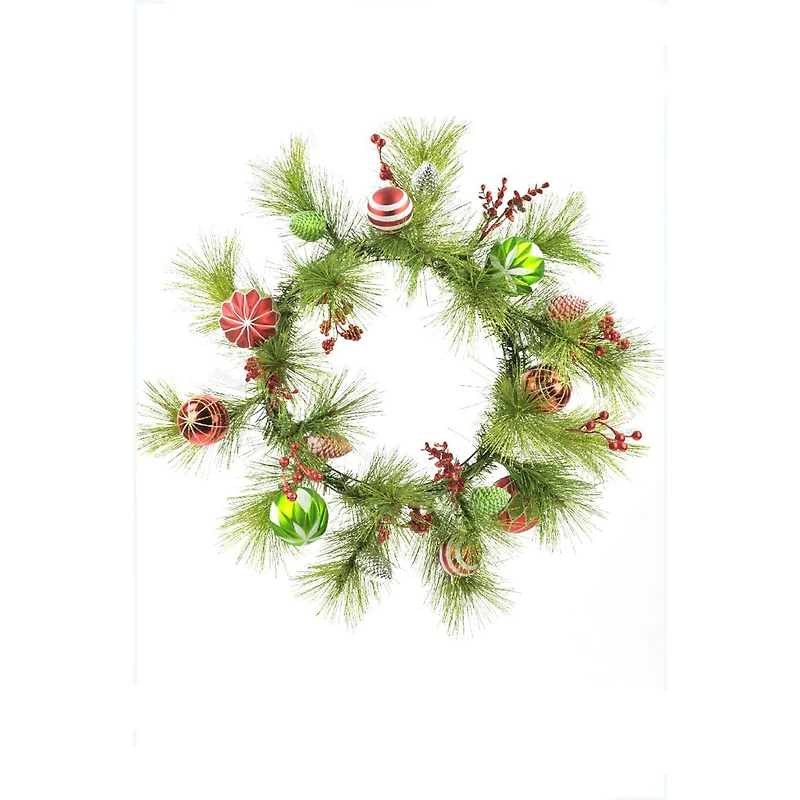 Green Pvc Ornament Wreath withBerries