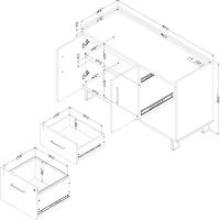 South Shore Furniture Kozack 2-Drawer Credenza with Doors