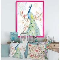 peacocks Watercolor II  Wall Art