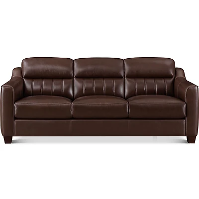 Sofa en cuir Uptown - châtaigne