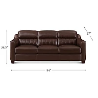 Uptown Leather Sofa - Chestnut