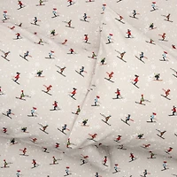 Skis and Snow Flannel Sheet Set