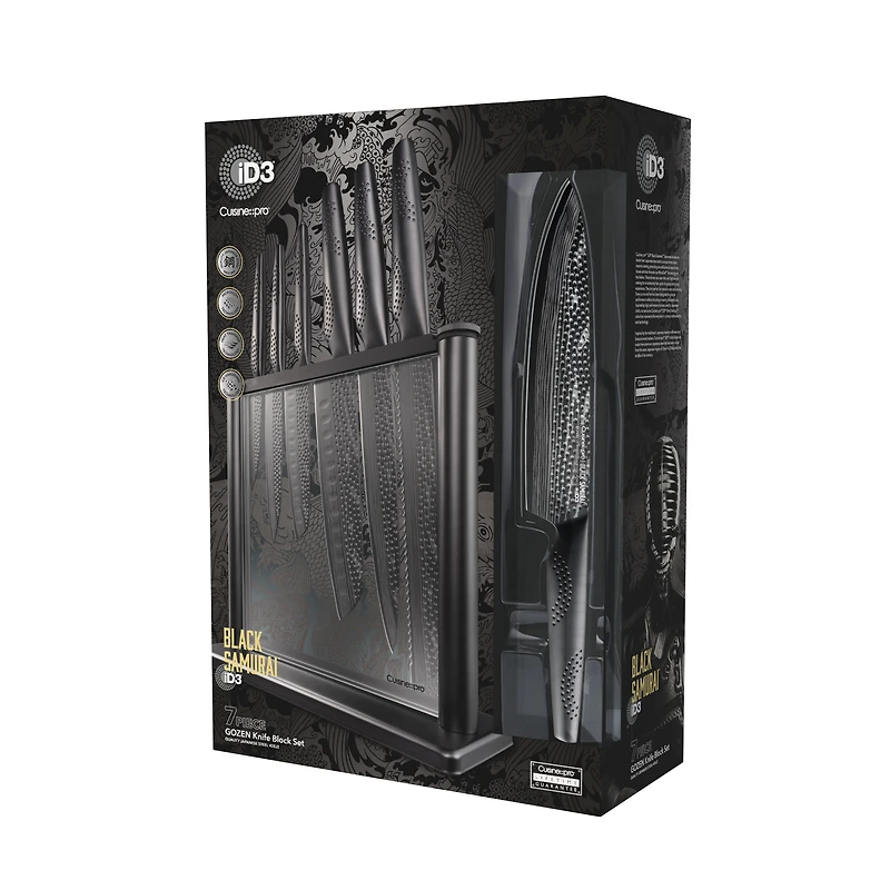iD3 Black Samurai Gozen Knife Block 7-Piece