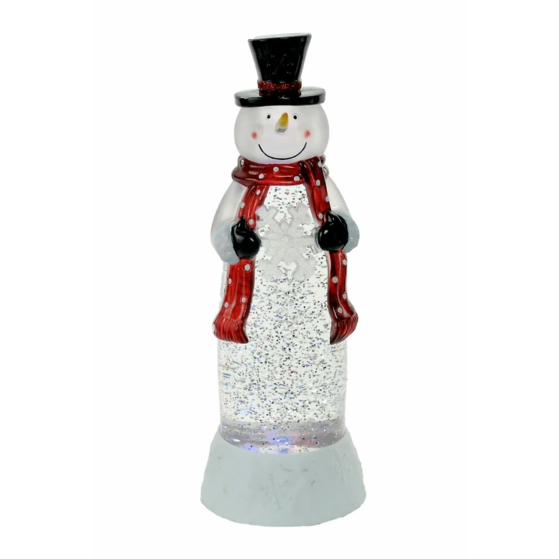 White Snowman LED Snow Globe