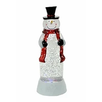 White Snowman LED Snow Globe