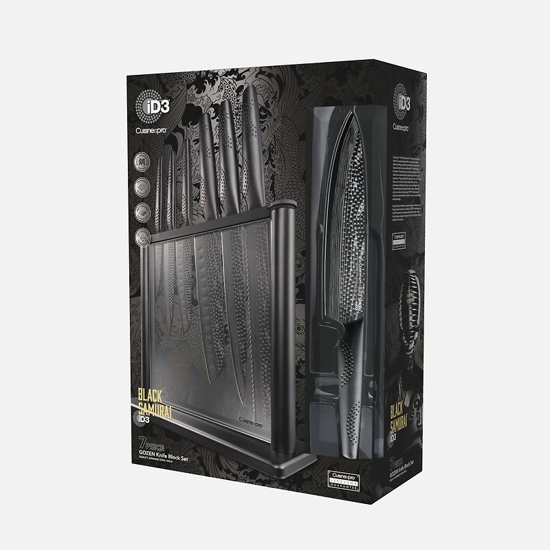 iD3 Black Samurai Gozen Knife Block 7-Piece