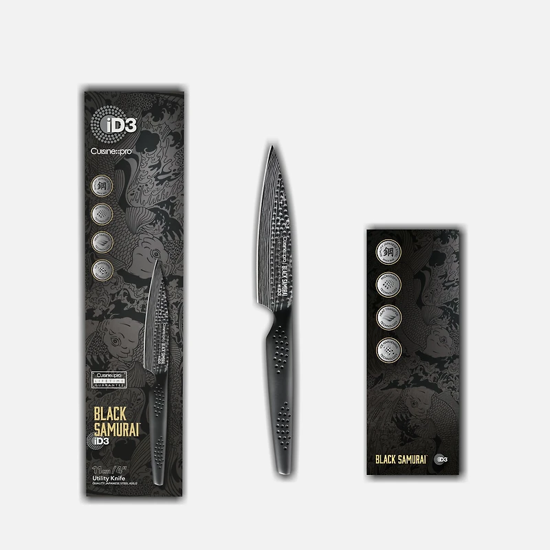 iD3 Black Samurai Couteau utilitaire 11 cm