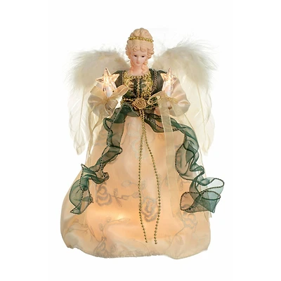 Ivory Cloth Vintage 10-Light Angel Tree Topper
