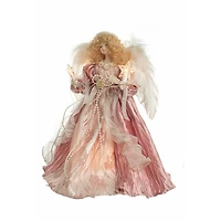 Pink Cloth Contemporary 10-Light Angel Tree Topper Blonde Curly Hair