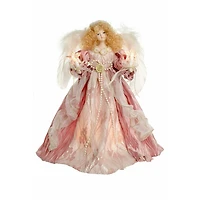Pink Cloth Contemporary 10-Light Angel Tree Topper Blonde Curly Hair