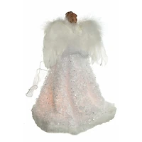 White/Silver Cloth Modern 10-Light Angel Tree Topper