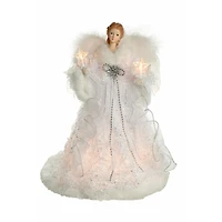 White/Silver Cloth Modern 10-Light Angel Tree Topper