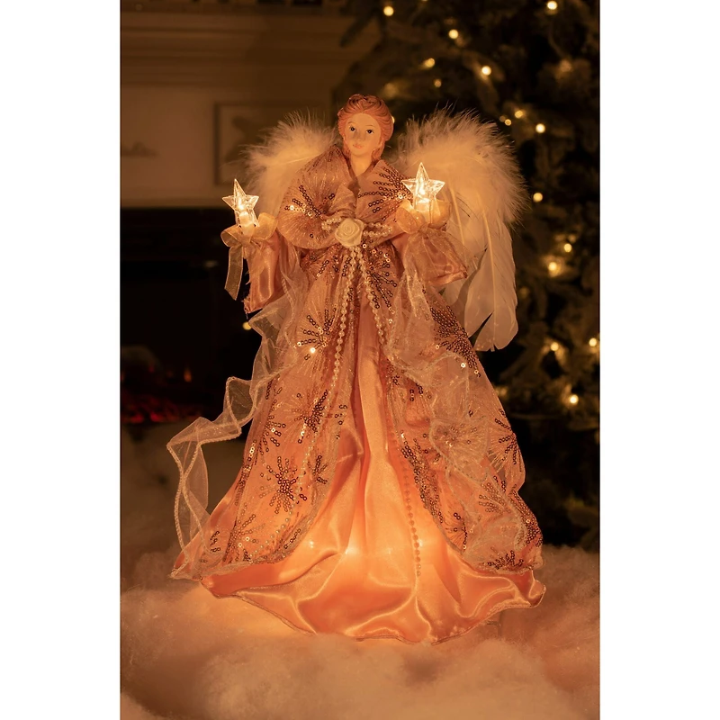 Coral 10-Light Angel Tree Topper