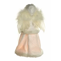 Ivory Cloth Hooded 10-Light Angel Tree Topper Blonde Curly Hair