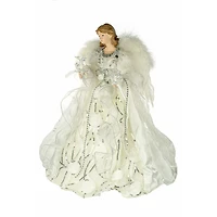 White and Silver Cloth Modern 10-Light Angel Tree Topper
