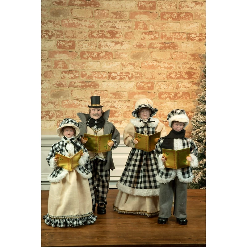 Buffalo Plaid Christmas Carolers Set