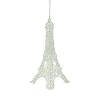 Hanging Silver Eiffel Tower Ornament, Pack of 8