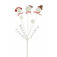 White Snowman Trio Tree Pick, Pack of 3