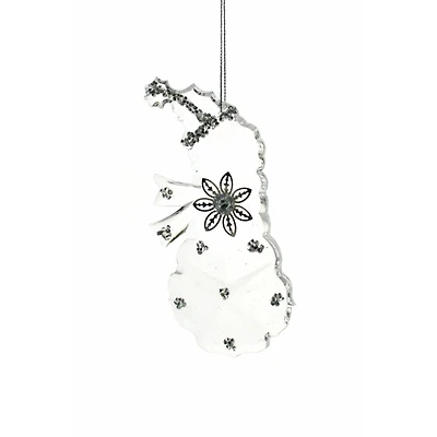 Hanging Clear Snowman Ornament with Toque, Pack of 6