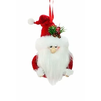 Red and White Wool Hanging Santa, Pack of 4