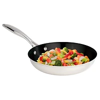 Meyer SuperSteel Poêle à frire antiadhésive à 3 plis en acier inoxydable - 24 cm