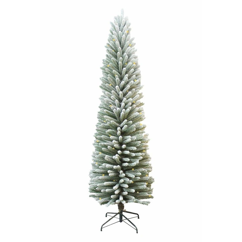 Green Artificial Frosted Christmas Tree with Lights