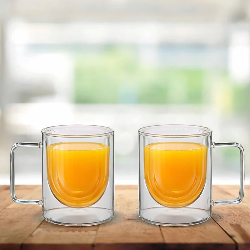 JS Gourmet Tasses à double paroi, ensemble de 2