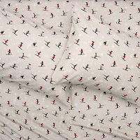 Skis and Snow Flannel Sheet Set