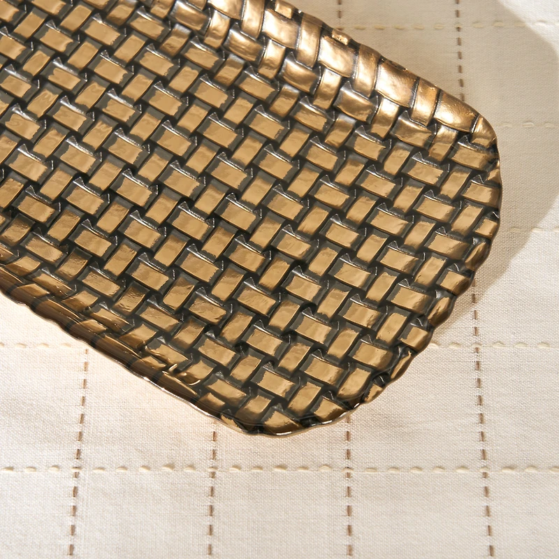 Braid Large Platter - Gold 