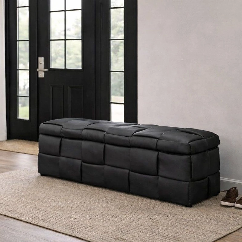 Ottoman de rangement - Noir