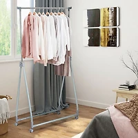 Extendable Foldable Heavy Duty Clothing Rack, Hanging Rod