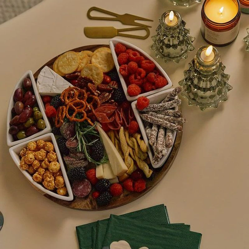 JS GOURMET Acacia Wood Serving Platter Set 