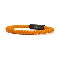 Luenzo Orange Genuine Leather Single Wrap Bracelet