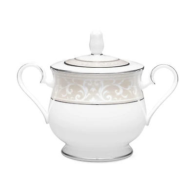 Montvale Platinum Sugar Bowl with Cover by Noritake
