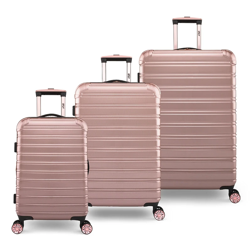 IFLY Ensembles de 3 Valises ABS - Or Rose