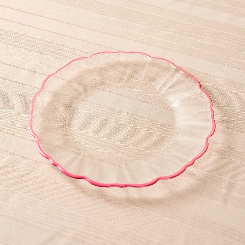 Elegance Pink Rim Dinner Plate - 27.5cm