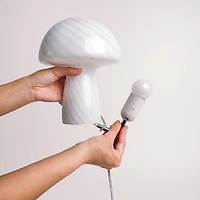 Glass Mushroom Table Lamp