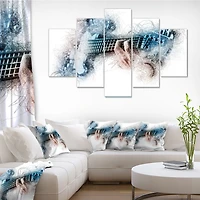 Man Playing A Guitar Watercolor  Canvas Wall Art