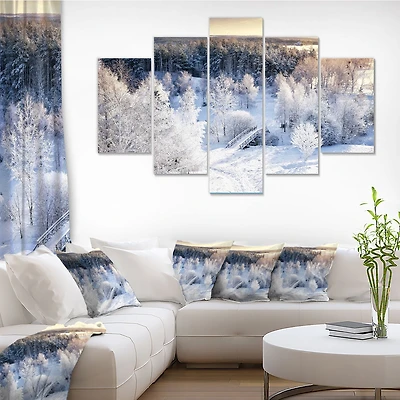 Beautiful Winter Panorama Canvas Wall Art Panels