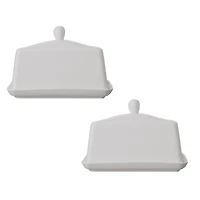 Maxwell & Williams ensemble de 2 beurriers avec couvercle « White Basics »