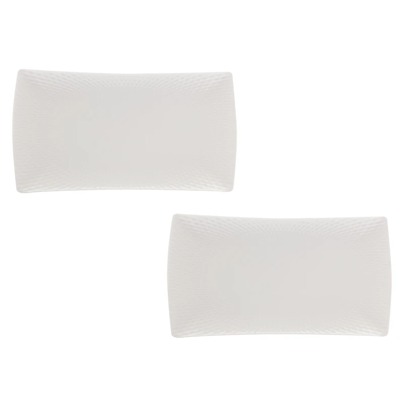 Maxwell & Williams Set of 2 Diamonds Rectangular Platters - 36 x 18cm