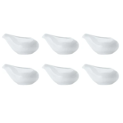 Maxwell & Williams Set of 6 White Basics Sauce Boats - 80ml