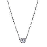 Collier solitaire rond « Reign » en argent sterling et zircone cubique