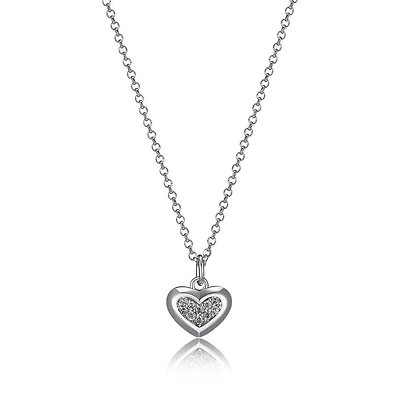 ELLE Sterling Silver & Cubic Zirconia Pave Heart Pendant Necklace