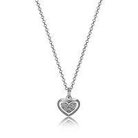 ELLE Sterling Silver & Cubic Zirconia Pave Heart Pendant Necklace